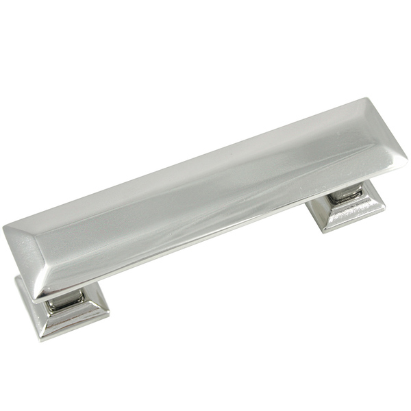 Mng 3" Pull with Back Plate, Poise, Polished Nickel 83614